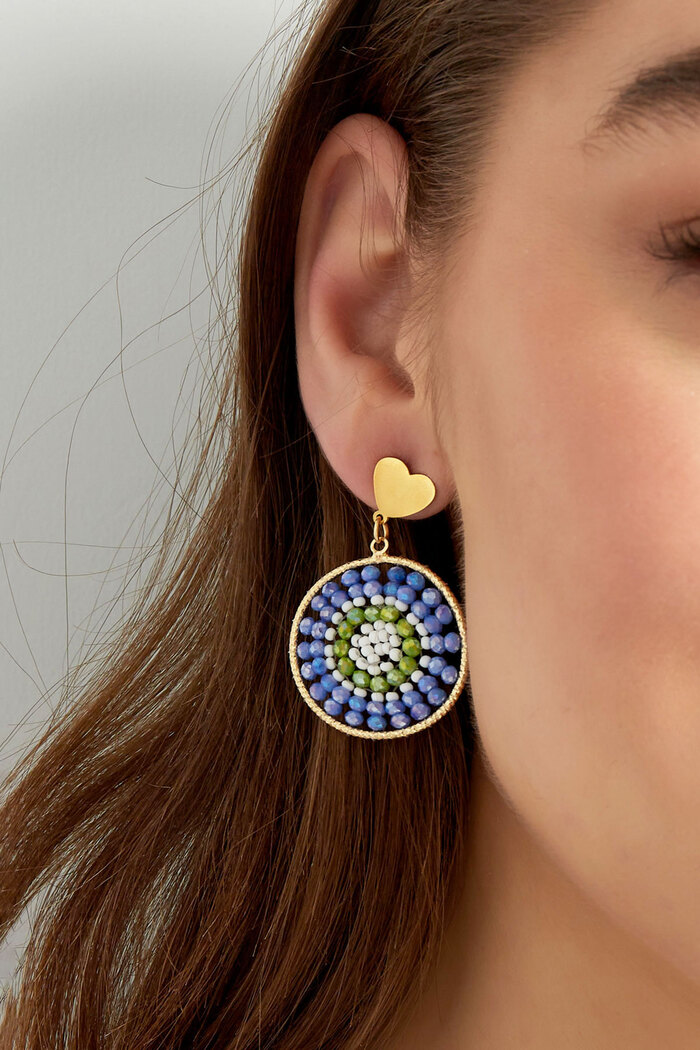 Mandala earrings with heart - multi Picture3